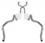Pypes Header/Crossmember-Back Exhaust Systems SGF911E Systems, Crossmember Back w/X-Pipe, 75-81 F-Body Split Rear Dual Exit 2.5 in Intermediate thumbnail 1