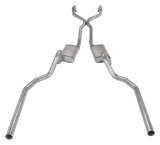 Pypes Race Pro Dual Exhaust Systems SGG942RE Systems, Crossmember Back w/H-Pipe System 78-88 El Camino SS Split Rear Exit 2.5 in Intermediate thumbnail 1
