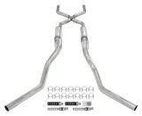 Pypes Turbo Pro Exhaust Systems SGT76T Systems, Pro, Crossmember Back, 409 Stainless Steel, Natural, Chevy, GMC, Kit thumbnail 2