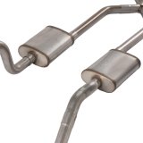 Pypes Race Pro Dual Exhaust Systems SGB15R System, Pro, Crossmember Back, 409 Stainless Steel, Natural, X-Pipe, Rear Exit, Chevy, Impala, Kit thumbnail 5