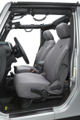 Bestop Seat Covers for 2013-2018 WRANGLER, 2018 WRANGLER JK - 2928309 Covers, First Row, Bucket, 600-denier, Charcoal, Jeep, Pair thumbnail 1