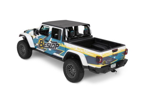 Bestop Safari Header Bikini Tops for 2024-2025 GLADIATOR - 52616-35 Soft Top, Bikini, Cable, Style, Polymer Cloth, Black Diamond, Jeep, Gladiator, Each