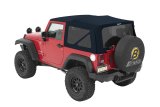 Bestop Supertop Squareback Soft Tops for 2007-2017 WRANGLER, 2018 WRANGLER JK - 5482217 Top, Squareback, Polymer Cloth, Black Twill, Tinted Windows, Jeep, Each thumbnail 3