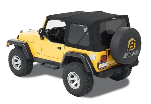 Bestop Supertop Squareback Soft Tops for 1997-2006 WRANGLER - 5482017 Top, Squareback, Polymer Cloth, Black Twill, Tinted Windows, Jeep, Each