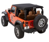 Bestop Trektop Glide Slantback Soft Tops for 2007-2017 WRANGLER, 2018 WRANGLER JK - 5492235 Top, Slantback, Complete Top Type, Polymer Cloth, Black Diamond, Tinted Windows, Jeep, Each thumbnail 1