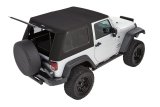 Bestop Trektop Pro Hybrid Slantback Soft Tops for 2007-2017 WRANGLER, 2018 WRANGLER JK - 5486217 Top, Slantback, Twill, Black, Tinted Windows, Jeep, Kit thumbnail 2