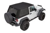 Bestop Trektop Pro Hybrid Slantback Soft Tops for 2007-2017 WRANGLER, 2018 WRANGLER JK - 5486217 Top, Slantback, Twill, Black, Tinted Windows, Jeep, Kit thumbnail 3