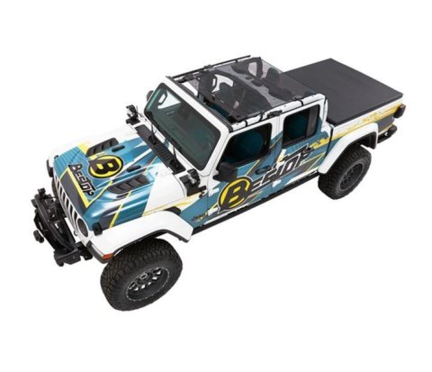 Bestop Sun Bikini Tops for 2020-2024 GLADIATOR - 5241311 Soft Top, Bikini, Safari Style, Vinyl, Black, Jeep, Gladiator, Each