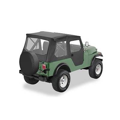 Bestop Tigertops for 1976-1983 CJ5 - 5140701 Soft Top, Tigertop, Polymer Cloth, Black, Windows, Jeep, Each