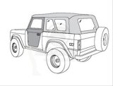 Bestop 2-Piece Soft Doors for 1966-1977 BRONCO - 5177201 Doors, Upper and Lower, Fabric, Black, Super Top, Driver and Passenger Side, Ford, SUV, Pair thumbnail 1