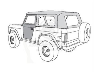 Bestop 2-Piece Soft Doors for 1966-1977 BRONCO - 5177201 Doors, Upper and Lower, Fabric, Black, Super Top, Driver and Passenger Side, Ford, SUV, Pair