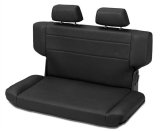 Bestop TrailMax II Fold and Tumble Black Vinyl Seat 3943501 Seat, Tumble, Rear Bench, Vinyl, Black, Jeep, Each thumbnail 1