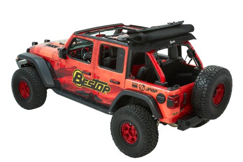 Bestop Trektop Ultra Slantback Soft Tops for 2018-2026 WRANGLER - 5492517 Top, Slantback, Jeep Wrangler JL, 4-Door, Black Twill, Slant Back, Each thumbnail 5
