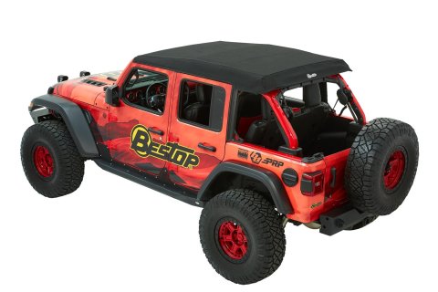 Bestop Trektop Ultra Slantback Soft Tops for 2018-2026 WRANGLER - 5492517 Top, Slantback, Jeep Wrangler JL, 4-Door, Black Twill, Slant Back, Each thumbnail 7