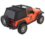 Bestop Trektop Glide Slantback Soft Tops for 2007-2017 WRANGLER, 2018 WRANGLER JK - 54422-35 Top, Slantback, Complete Top Type, Polymer Cloth, Black Diamond, Tinted Windows, Jeep, 2-Door, Each thumbnail 3