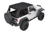 Bestop Trektop Pro Hybrid Slantback Soft Tops for 2007-2017 WRANGLER, 2018 WRANGLER JK - 54462-17 Top, Slantback, Twill, Black, Tinted Windows, Jeep, 2-Door, Each thumbnail 1