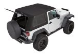 Bestop Trektop Pro Hybrid Slantback Soft Tops for 2007-2017 WRANGLER, 2018 WRANGLER JK - 54462-17 Top, Slantback, Twill, Black, Tinted Windows, Jeep, 2-Door, Each thumbnail 2