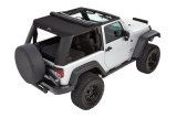 Bestop Trektop Pro Hybrid Slantback Soft Tops for 2007-2017 WRANGLER, 2018 WRANGLER JK - 54462-17 Top, Slantback, Twill, Black, Tinted Windows, Jeep, 2-Door, Each thumbnail 4