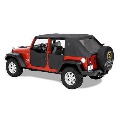 Bestop Half Doors for 2007-2018 WRANGLER, 2018 WRANGLER JK - 5304035 Doors, Lower, Fabric, Black Diamond, Driver and Passenger Side, Jeep, Pair