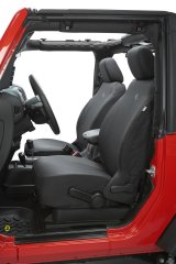 Bestop Seat Covers for 2007-2012 WRANGLER - 2928035 Covers, First Row, Bucket, 600-denier, Black Diamond, Jeep, Pair thumbnail 1