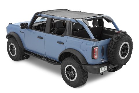 Bestop Mesh Safari Access Bimini Sunshades for 2021-2026 BRONCO - 52423-11 Soft Top, Bimini, Mesh, Black, Ford, 4-Door, Each thumbnail 1