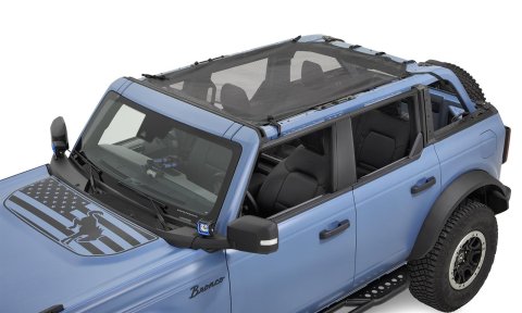 Bestop Mesh Safari Access Bimini Sunshades for 2021-2026 BRONCO - 52423-11 Soft Top, Bimini, Mesh, Black, Ford, 4-Door, Each thumbnail 3