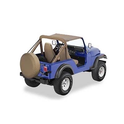 Bestop Traditional Bikini Tops 5250704 Soft Top, Bikini, Polymer Cloth, Tan, Jeep, CJ5, Each