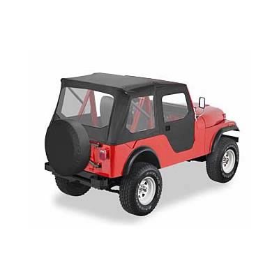 Bestop Tigertops 5130601 Soft Top, 1-Piece Full Doors, Tigertop, Polymer Cloth, Black, Clear Windows, Jeep, Each