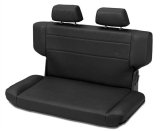 Bestop TrailMax II Fold and Tumble Black Denim Vinyl Seat 3943515 Seat, Tumble, Rear Bench, Vinyl, Denim, Jeep, Each thumbnail 1