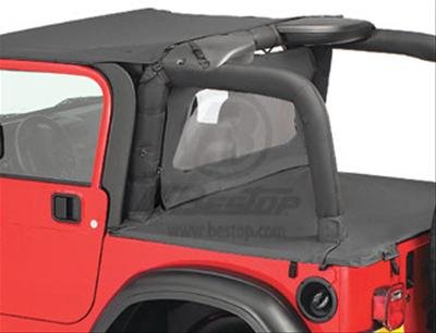 Bestop Wraparound Windjammers 8003337 Soft Top, Bulkhead Type, Polymer Cloth, Spice, Clear Windows, Jeep, 2-door, Each