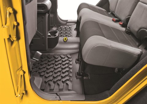 Bestop Floor Liners for 2011-2017 WRANGLER, 2018 WRANGLER JK - 5150301 Liner, Second Seat, Thermoplastic, Black, Jeep, Pair