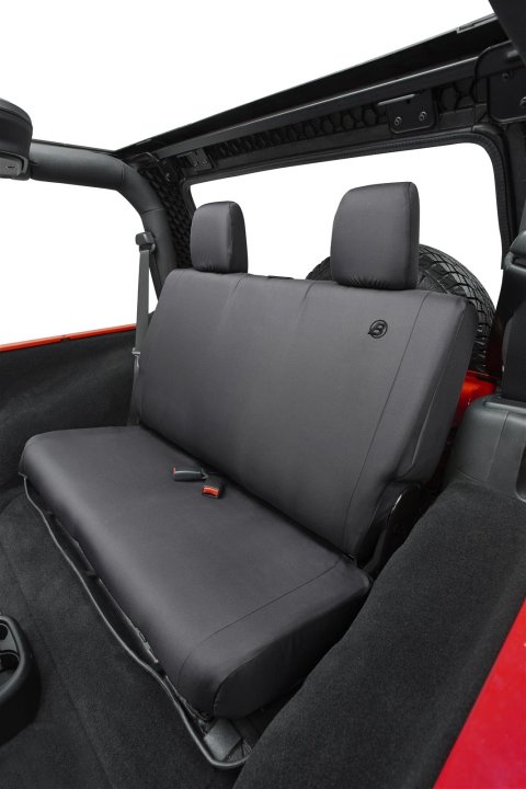 Bestop Seat Covers for 2007-2017 WRANGLER, 2018 WRANGLER JK - 2928235 Cover, Second Row, Bench, 600-denier, Black Diamond, Jeep, Each