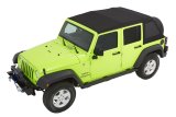 Bestop Trektop Glide Slantback Soft Tops for 2007-2017 WRANGLER, 2018 WRANGLER JK - 54423-17 Top, Slantback, Complete Top Type, Polymer Cloth, Black Twill, Tinted Windows, Jeep, 4-Door, Each thumbnail 2