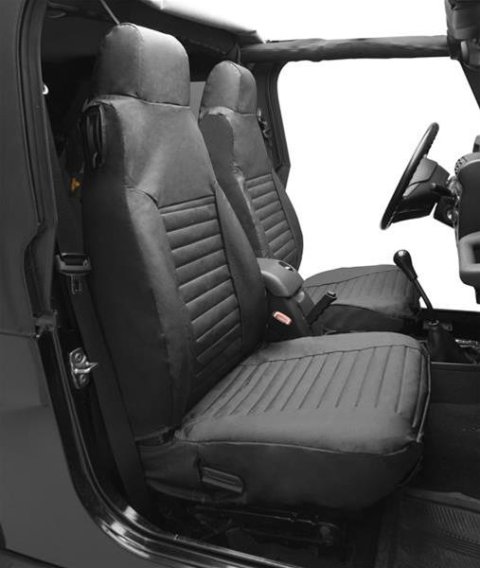 Bestop Seat Covers for 1980-1983 CJ5, 1976-1986 CJ7, 1987-1991 WRANGLER - 2922704 Covers, Front High Back, Vinyl Fabric, Tan, Jeep, Pair