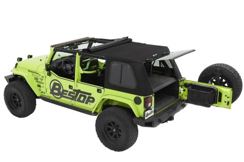 Bestop Trektop Pro Hybrid Slantback Soft Tops for 2007-2018 WRANGLER, 2018 WRANGLER JK - 5486317 Top, Slantback, Twill, Black, Tinted Windows, Jeep, Kit