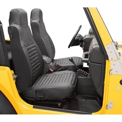 Bestop Seat Covers for 2003-2006 WRANGLER - 2922835 Covers, Front High Back, Vinyl Fabric, Black Diamond, Jeep, Pair