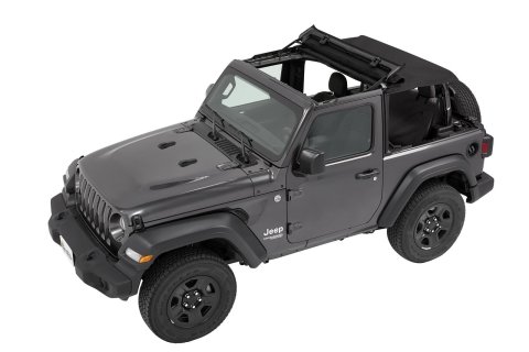 Bestop Trektop Slantback Soft Tops for 2018-2026 WRANGLER - 5686217 Top, Slantback, Twill, Black, Tinted Windows, Jeep, Kit thumbnail 1