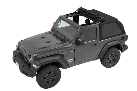 Bestop Trektop Slantback Soft Tops for 2018-2026 WRANGLER - 5686217 Top, Slantback, Twill, Black, Tinted Windows, Jeep, Kit thumbnail 2
