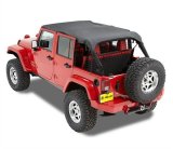 Bestop Safari Header Bikini Tops for 2010-2018 WRANGLER, 2018 WRANGLER JK - 5258435 Soft Top, Bikini, Polymer Cloth, Black Diamond, Jeep, Each thumbnail 1