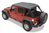 Bestop Safari Header Bikini Tops for 2010-2018 WRANGLER, 2018 WRANGLER JK - 5258435 Soft Top, Bikini, Polymer Cloth, Black Diamond, Jeep, Each thumbnail 4