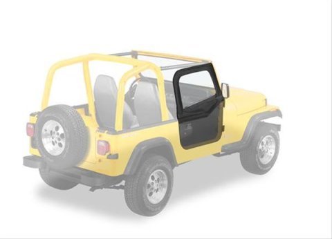 Bestop Soft Upper Doors for 1988-1995 WRANGLER - 5178201 Doors, Upper, Front, Half, Fabric, Black, Jeep, Pair