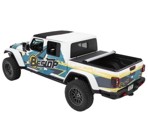 Bestop EZ Roll Tonneau Covers for 2020-2024 GLADIATOR - 1928035 Cover, Roll, Soft Roll-Up, Vinyl, Black Diamond, Jeep Gladiator JT, 5 ft. Truck Bed Length, Each thumbnail 2