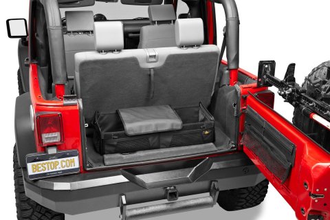 Bestop Knock-Down Instatrunks for 2007-2010 WRANGLER - 4270201 Storage Container, Instatrunk, Interior, Rear Storage Bin Type, Steel, Black Powdercoated, Jeep, Kit