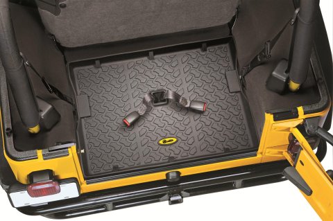 Bestop Floor Liners for 2007-2010 WRANGLER - 5150501 Liner, Cargo Area, Thermoplastic, Black, Jeep, Each