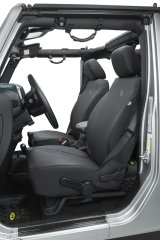 Bestop Seat Covers for 2013-2018 WRANGLER, 2018 WRANGLER JK - 2928335 Covers, First Row, Bucket, 600-denier, Black Diamond, Jeep, Pair thumbnail 1