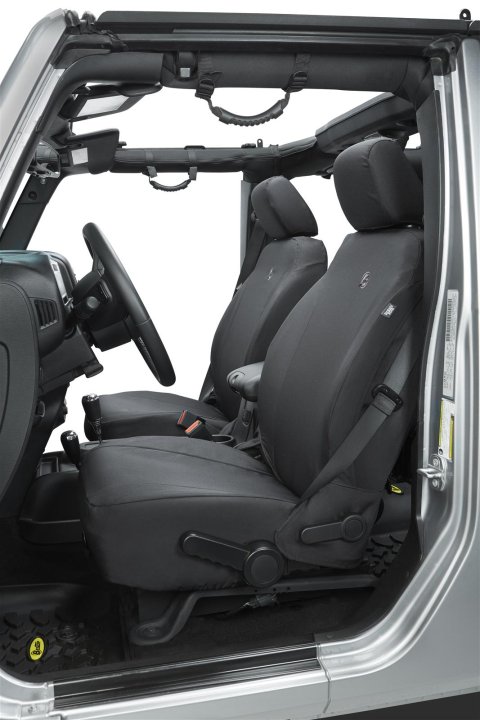 Bestop Seat Covers for 2013-2018 WRANGLER, 2018 WRANGLER JK - 2928335 Covers, First Row, Bucket, 600-denier, Black Diamond, Jeep, Pair