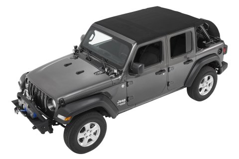 Bestop Trektop Slantback Soft Tops for 2018-2026 WRANGLER - 5686317 Top, Slantback, Twill, Black, Tinted Windows, Jeep, Kit thumbnail 2