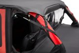 Bestop Safari Header Bikini Tops for 2018-2024 WRANGLER - 5260835 Soft Top, Top, Partial, Includes Windshield Header, Polymer Cloth, Black Diamond, Jeep, Each thumbnail 2