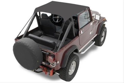 Bestop Traditional Bikini Tops for 1976-1986 CJ7, 1981-1985 SCRAMBLER, 1987-1991 WRANGLER - 5250801 Soft Top, Bikini, Polymer Cloth, Black, Jeep, Each
