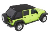 Bestop Trektop Glide Slantback Soft Tops for 2007-2018 WRANGLER, 2018 WRANGLER JK - 5492317 Top, Slantback, Complete Top Type, Polymer Cloth, Black Twill, Tinted Windows, Jeep, Each thumbnail 7